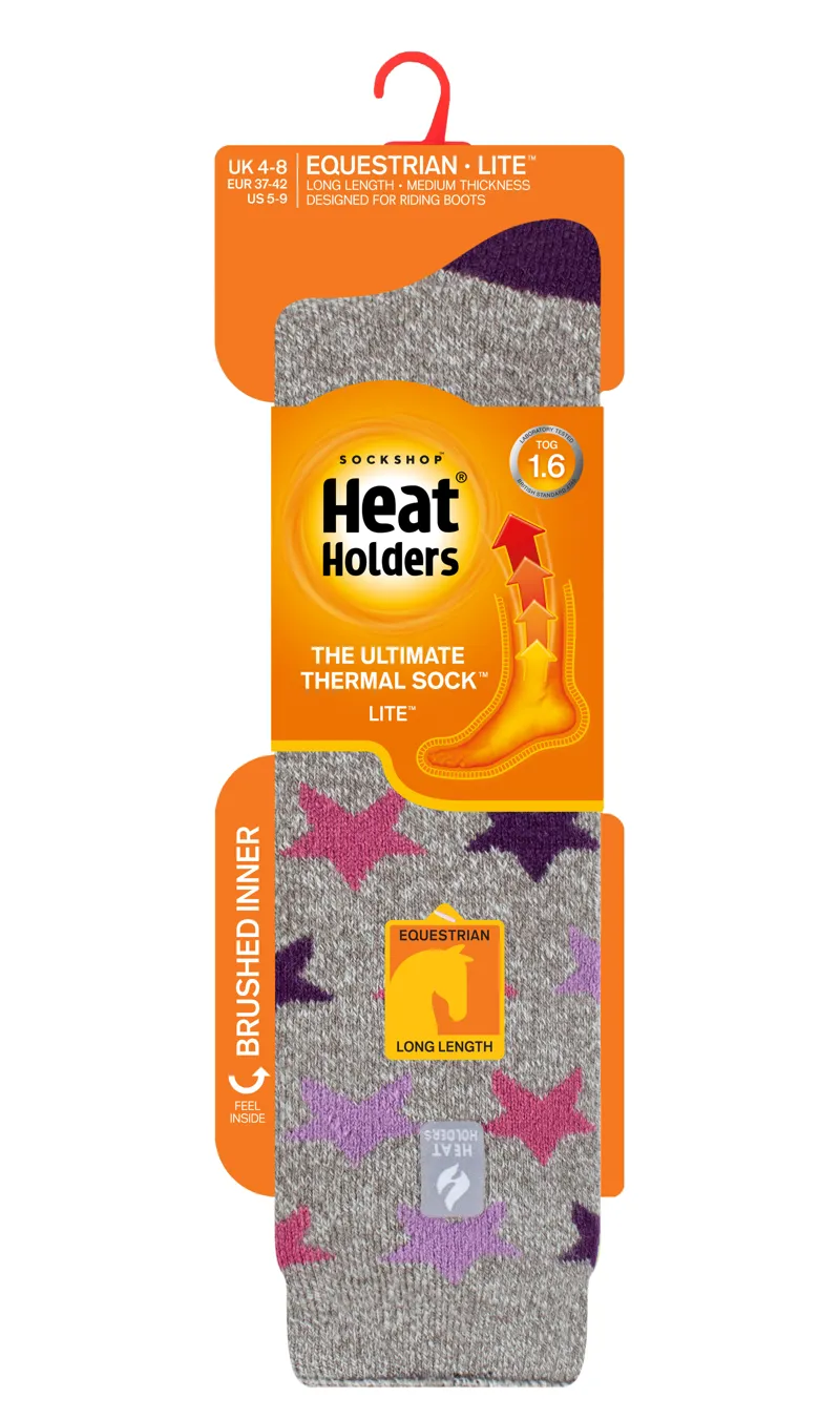 Heat Holders Hartland Star Socks Ladies in Grey-1